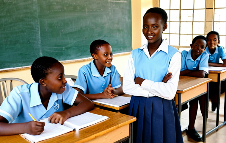 Education and Reconciliation**

"A diverse group of Rwandan students, fully clothed in school uniforms, participating in a peace education workshop in a modern classroom, appropriate content, safe for work. The classroom is bright and welcoming, symbolizing hope and the future. The students are engaged in a collaborative activity, demonstrating unity and understanding. Focus on positive interaction and learning, perfect anatomy, correct proportions, natural pose, professional, modest, family-friendly."

**