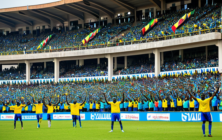 르완다의 주요 축구팀 - Rwandan Football Derby Atmosphere**
"A vibrant and energetic crowd at a Rwandan football derby matc...