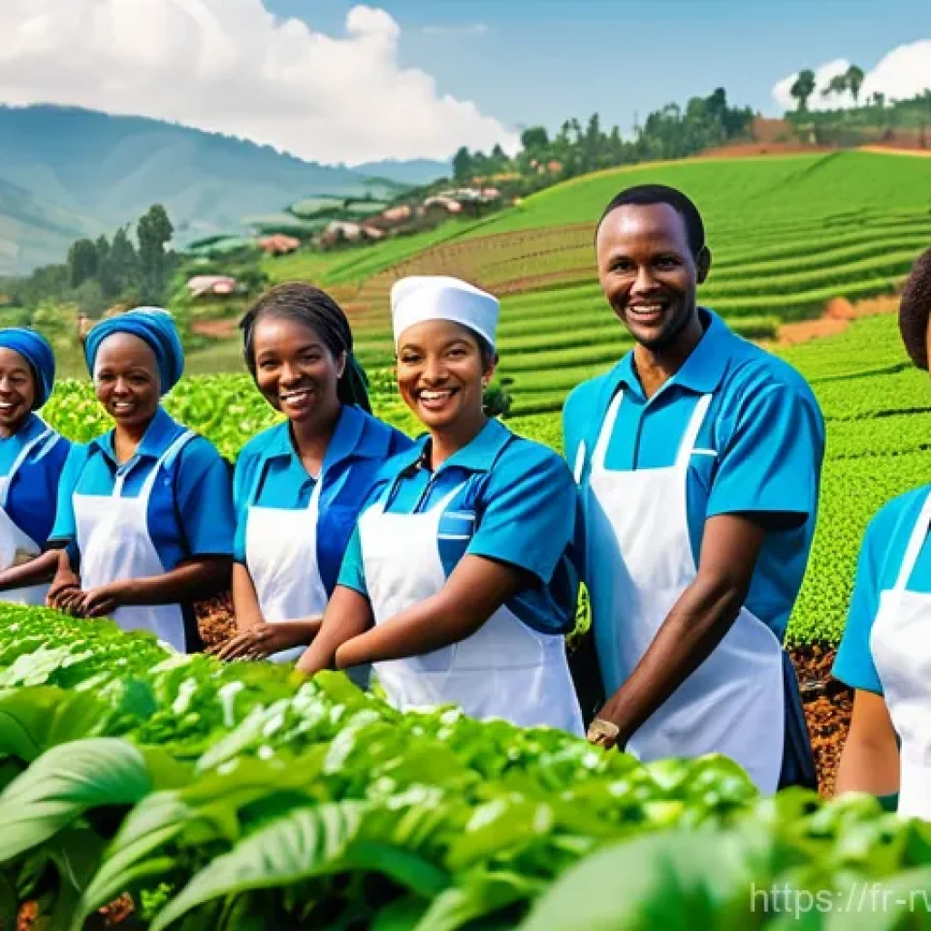 르완다의 주요 경제 지표 - **Prompt:** A vibrant, optimistic scene showcasing Rwanda's diversified economic growth. In the fore...