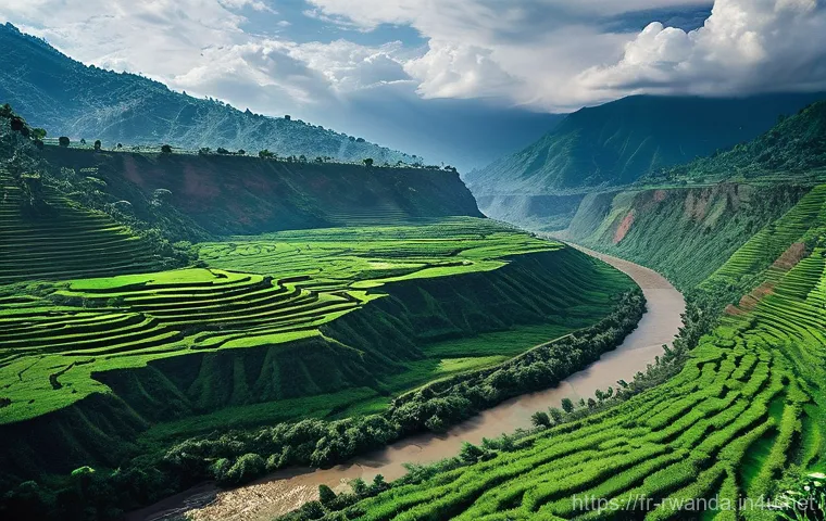 르완다의 주요 강 - **Prompt 2: Wildlife at the Akagera River Sunset**
    "A breathtaking panorama of the Akagera River...