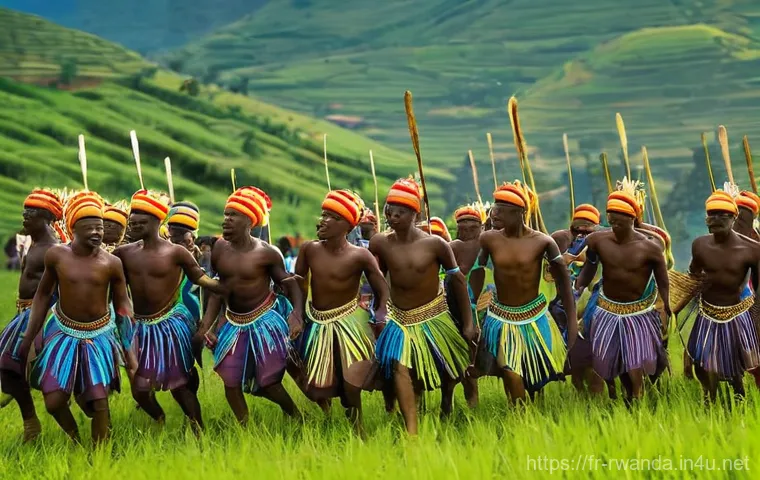 르완다의 주요 문화 이벤트 추천 - **Rwandan Intore Warriors Dance:** A group of dynamic Rwandan Intore male dancers performing a power...