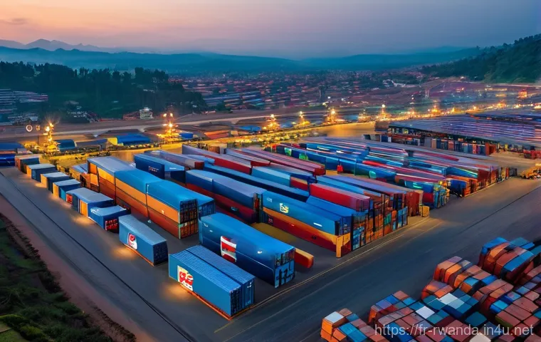 르완다의 물류 시스템 - **Prompt: The Kigali Logistics Platform (KLP) at Dawn.**
    "An aerial wide shot of the bustling Ki...