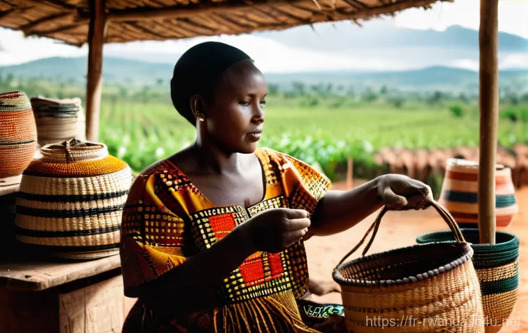 르완다에서의 지역 시장 탐방 - **Vibrant Kimironko Market Scene:** A bustling wide-angle shot of Kimironko Market in Kigali, Rwanda...