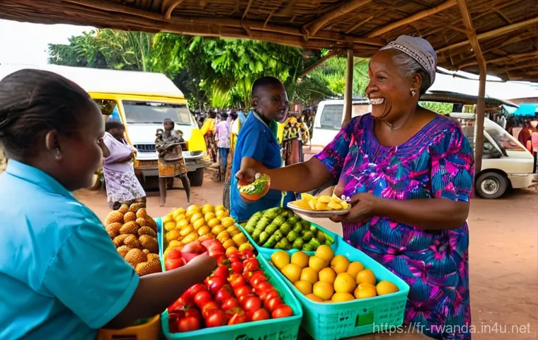 르완다에서의 지역 시장 탐방 - **Rwandan Artisan Craftsmanship:** A close-up, intimate portrait of a skilled Rwandan woman artisan ...